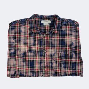 Urban Outfitters Bleached Tie Dye Flannel Shirt Grunge Unisex Size M